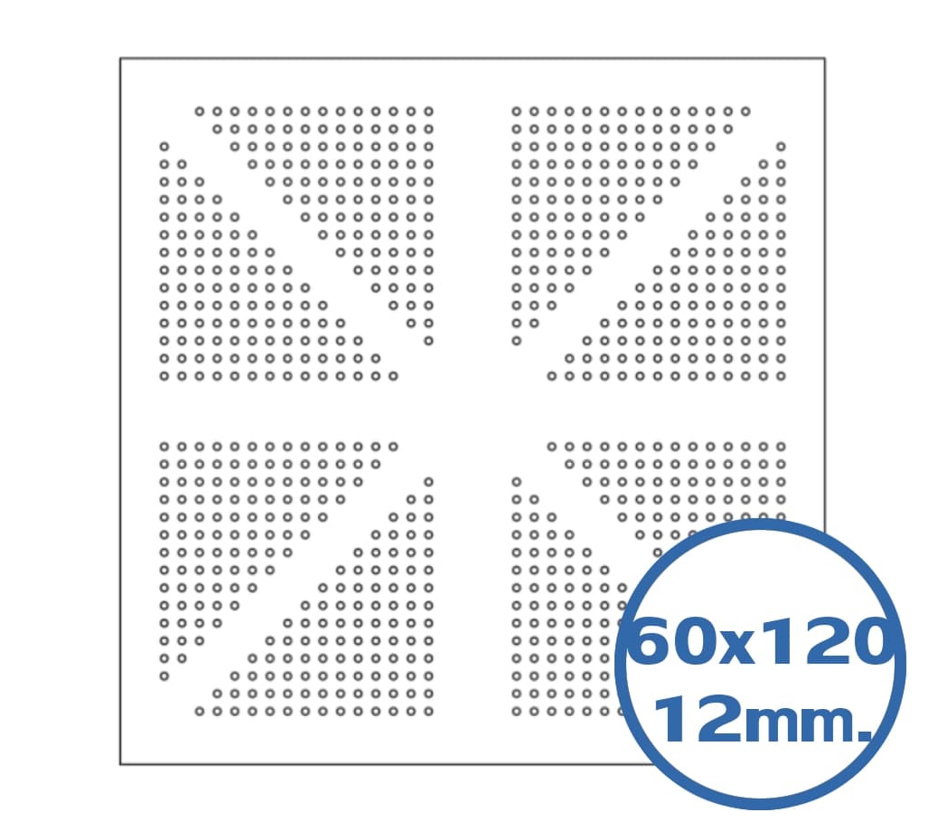 แผ่นฝ้าลดเสียงสะท้อน เจาะรูลายธงชาติอังกฤษ ขนาด 600x1200x12มม.