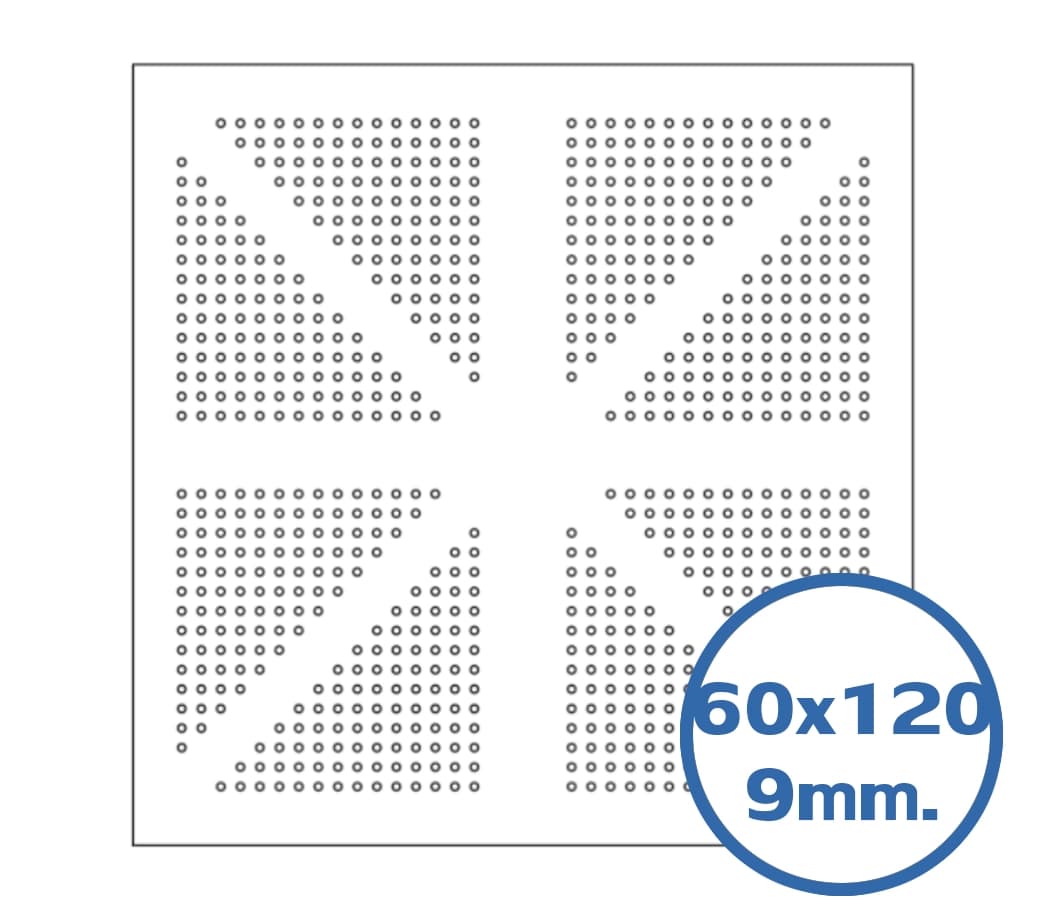 แผ่นฝ้าลดเสียงสะท้อน เจาะรูลายธงชาติอังกฤษ ขนาด 600x1200x9มม.