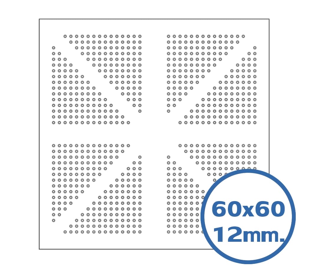 แผ่นฝ้าลดเสียงสะท้อน เจาะรูลายธงชาติอังกฤษ ขนาด 600x600x12มม.