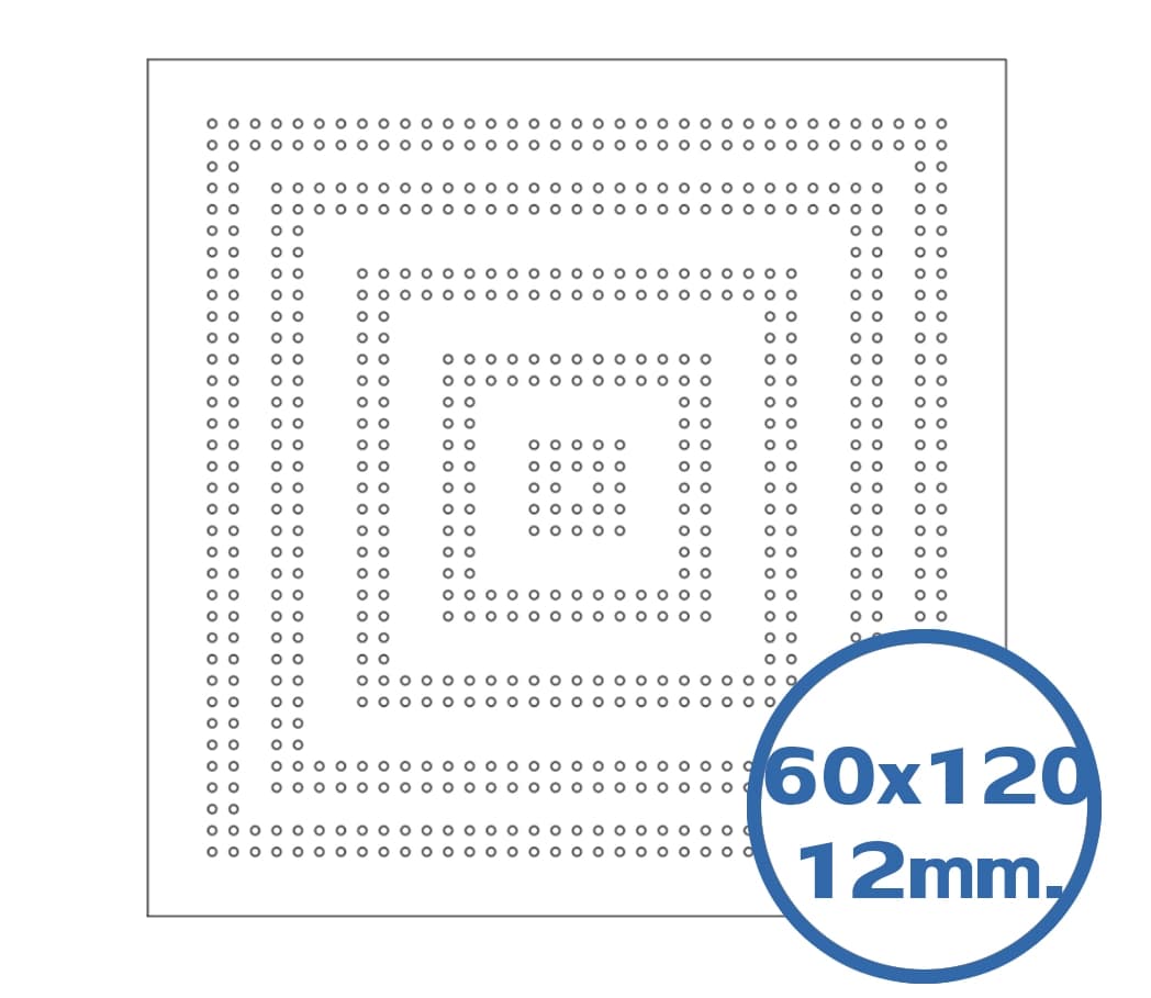 แผ่นฝ้าลดเสียงสะท้อน เจาะรูลายสะกดจิต ขนาด 600x1200x12มม.