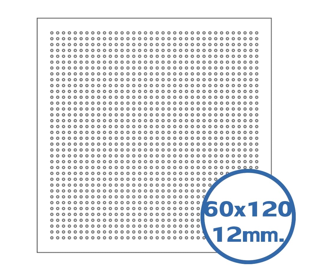 แผ่นฝ้าลดเสียงสะท้อน เจาะรูลายวงกลม ขนาด 600x1200x12มม.