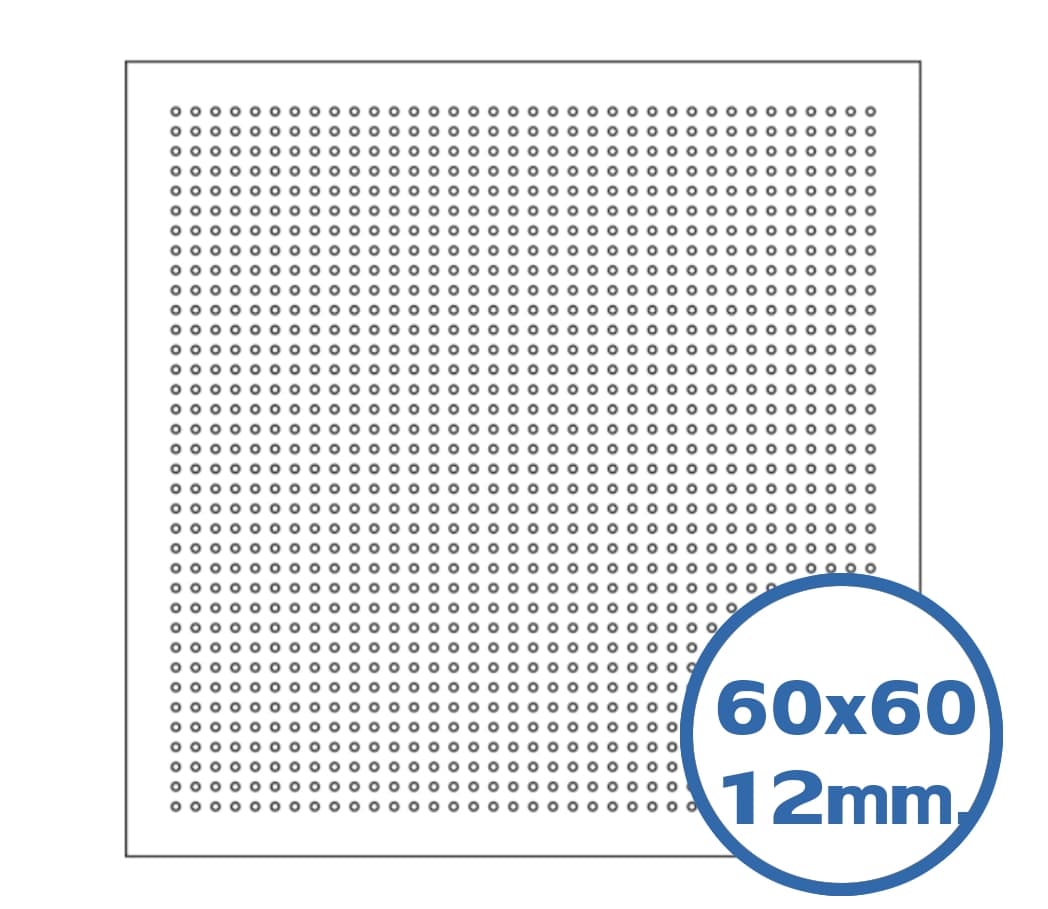 แผ่นฝ้าลดเสียงสะท้อน เจาะรูลายวงกลม ขนาด 600x600x12มม.