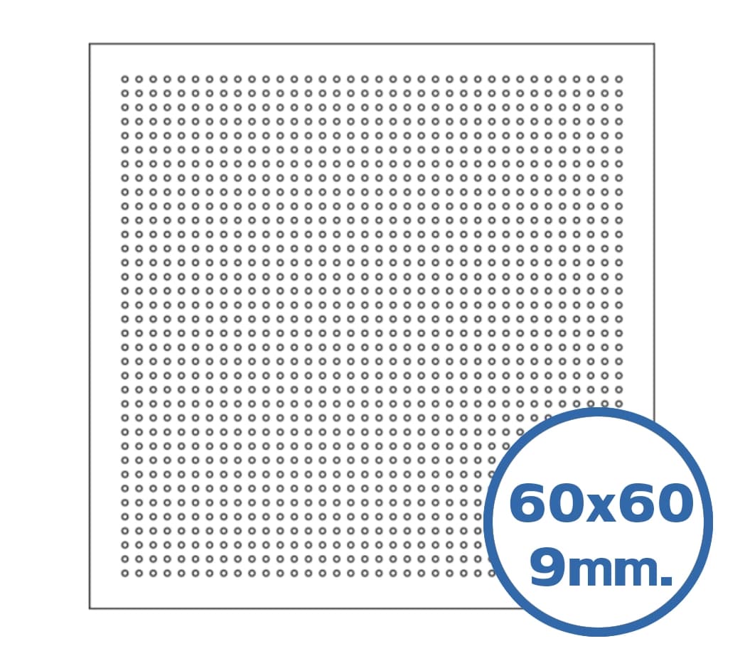 แผ่นฝ้าลดเสียงสะท้อน เจาะรูลายวงกลม ขนาด 600x600x9มม.